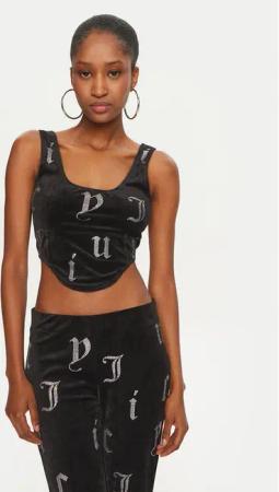 Juicy Couture Top Cait JCMCS224252 Schwarz Slim Fit