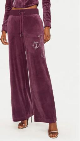 Juicy Couture Jogginghose Jerry Cross JCBBJ224833 Dunkelrot Wide Leg