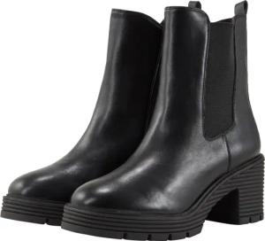 TOM TAILOR Damen Stiefeletten mit Block-Absatz, schwarz, Uni, Gr. 40