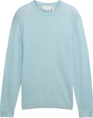 TOM TAILOR Herren Strickpullover aus Merinowolle, blau, Uni, Gr. XL