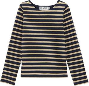 Petit Bateau Langarmshirt PETIT BATEAU Langarmshirt Shirt Streifen marine gold Glitzer