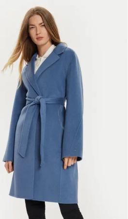 Tommy Hilfiger Wollmantel WW0WW43603 Blau Regular Fit