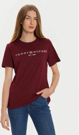 Tommy Hilfiger T-Shirt WW0WW40276 Dunkelrot Regular Fit