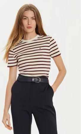 Tommy Hilfiger T-Shirt New Cody WW0WW40587 Écru Slim Fit