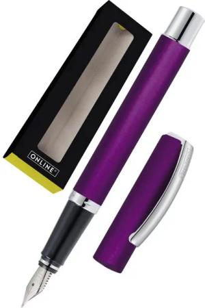 Online Pen Füller Vision Füllhalter, (aus mattiertem Aluminium, hochwertiger Füllfederhalter mit Iridium-Feder), in Geschenkbox