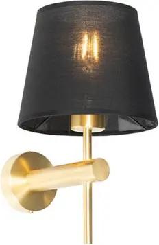 Qazqa Wandleuchte Pluk, ohne Leuchtmittel, E27, Gold/Messing, Modern, Textil, 1-flammig