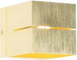 Qazqa Wandleuchte Transfer groove, ohne Leuchtmittel, G9, Gold/Messing, Modern, Aluminium, 1-flammig