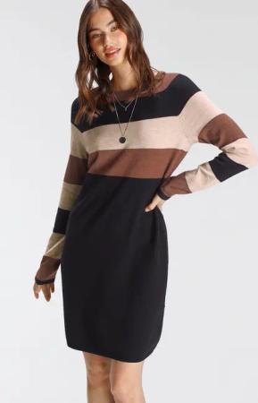 Tamaris Strickkleid, lässiger, casual Look, aus Viskosemischung, langärmlig