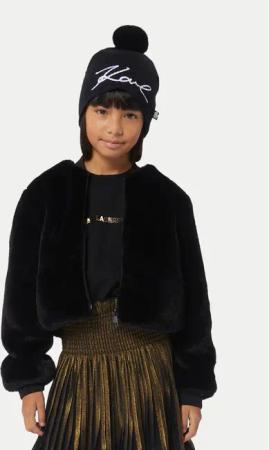 Karl Lagerfeld Kids Pelzmantel Z30231 D Schwarz Regular Fit