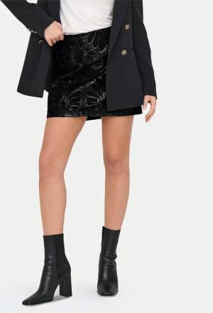 ONLY Rock aus Kunstleder Sima 15332330 Schwarz Slim Fit