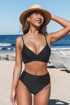 Bikini-Set mit Wickel vorne und High waist