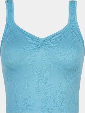 Ärmelloses Strick-Crop-Top mit Diamant-Ausschnitt