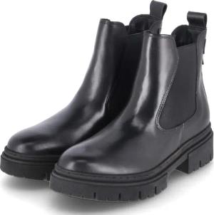 Tamaris Chelsea Boots für Damen - Gr. 37 - schwarz - Leder & Textil