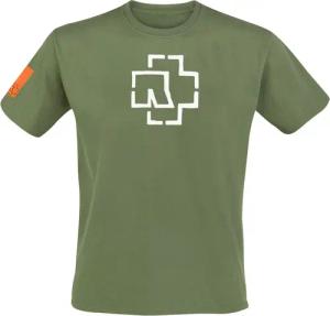 Rammstein T-Shirt - Logo - S bis XXL - für Männer - Größe M - oliv  - Lizenziertes Merchandise!