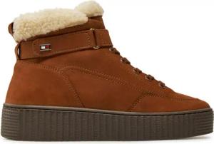 Tommy Hilfiger Stiefeletten Faux Fur Nubuck Low Lace-Up FW0FW08172 Braun