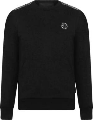 PHILIPP PLEIN Sweatshirt Sweatshirt Sweater Tape Logo Pulli Pullover eine Kängurutasche und gerippte Abschlüsse