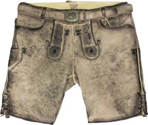 Maddox Trachtenlederhose MADDOX Kurze Trachten Lederhose 'Horb' mit Gürtel
