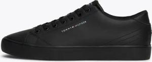 Tommy Hilfiger Sneaker "TH HI VULC CORE LOW LEATHER ESS", Freizeitschuh, Halbschuh, Schnürschuh mit Ziernähten an der Ferse
