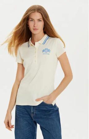 Tommy Hilfiger Poloshirt Varsity WW0WW43931 Beige Slim Fit