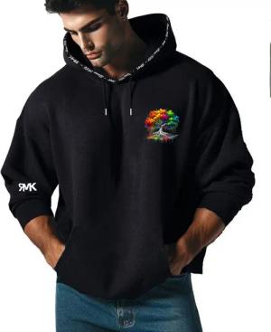 RMK Kapuzenpullover Herren Hoodie Pullover Basic Pulli Baum Wurzel