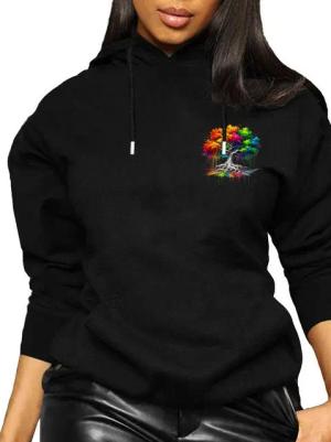RMK Hoodie Damen Kapuzenpullover Pulli mit Kapuze Baum Wurzel