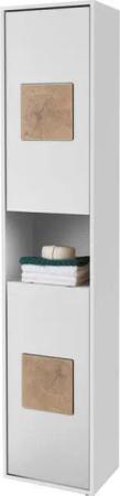 Hochschrank Greece weiß matt Hirnholz Nachbildung B/H/T: ca. 40x190x30 cm