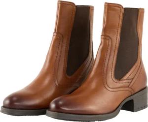 TOM TAILOR Damen Stiefeletten aus Leder, braun, Uni, Gr. 37