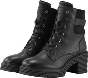 TOM TAILOR Damen Gefütterte Stiefeletten mit Block Absatz, schwarz, Uni, Gr. 41