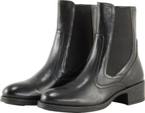 TOM TAILOR Damen Stiefeletten aus Leder, schwarz, Uni, Gr. 38