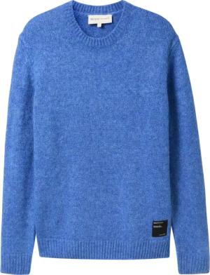 TOM TAILOR DENIM Herren Strickpullover mit Rundhalsausschnitt, blau, Uni, Gr. XXL