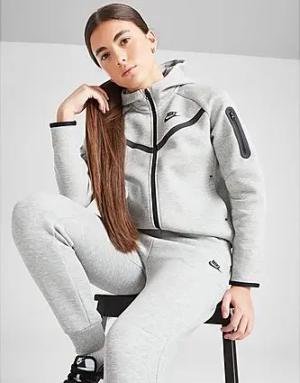 Nike Girls' Tech Fleece Full Zip Hoodie Junior, Dark Grey Heather