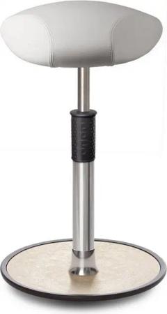 ONGO Bürostuhl Sitz- Stehhocker Free Tall Triangel Boxmark Leder Weiß chrom /cremewe.