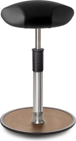 ONGO Bürostuhl Sitz- Stehhocker Free Tall Triangel Boxmark Leder schwarz Chrom /Natur