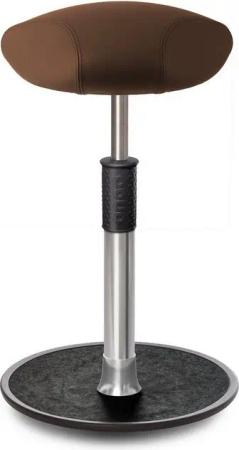 ONGO Bürostuhl Sitz- Stehhocker Free Tall Triangel Boxmark Leder Braun chrom /schwar.