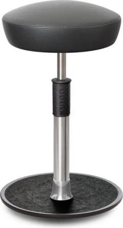 ONGO Bürostuhl Sitz- Stehhocker Free Tall Hutsitz Boxmark Leder Grau chrom /schwarz.