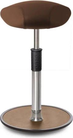 ONGO Bürostuhl Sitz- Stehhocker Free Tall Triangel Boxmark Leder Braun Chrom /Natur.