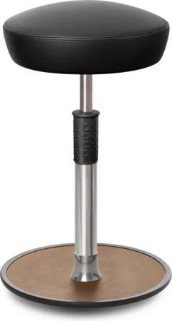 ONGO Bürostuhl Sitz- Stehhocker Free Tall Hutsitz Boxmark Leder schwarz chrom /Natur.