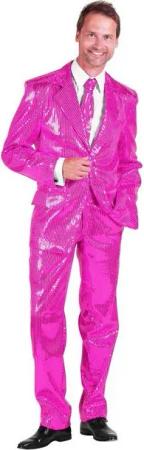 thetru Partyanzug Schlager Pailletten Anzug rosa - Karneval Fasching, Rosa Glitzeranzug als ultimatives Party-Outfit