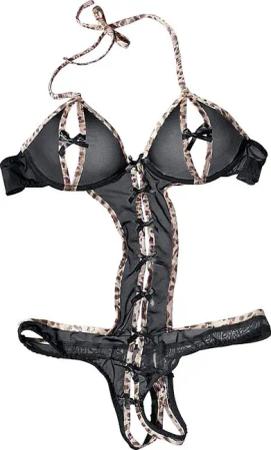 petite fleur gold Body-Ouvert, mit Bügel, aus leicht transparentem Material, sexy Dessous, Reizwäsche