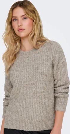 ONLY Rundhalspullover "ONLMAGGIE LIFE LS RIB ONECK CC KNT", in Rippstrick mit Wollanteil