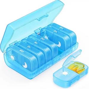 LuxusKollektion Pillendose Tablettenbox 7 Tage Morgens Abends Pillendose 2 Fächer