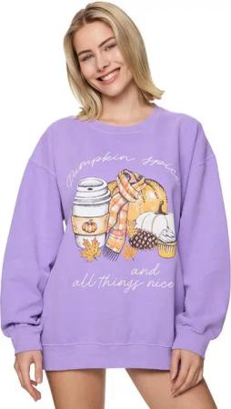 Worldclassca Sweatshirt Worldclassca Oversized Sweatshirt PUMPKIN Print Langarm Pullover Pulli PRINT PUMPKIN SPICE AND ALL THINGS NICE