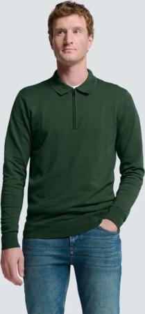 NO EXCESS Rundhalspullover "No Excess Polo-Pullover mit halbem Reißverschluss"