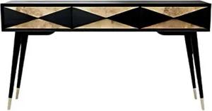 JVmoebel Konsolentisch Tisch Konsole Kommode Abstelltisch Holz Gold Schwarz, Made in Europa