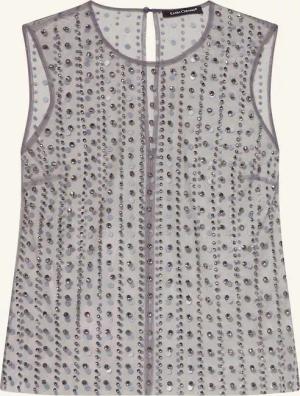 LUISA CERANO Mesh-Top mit Schmucksteinen