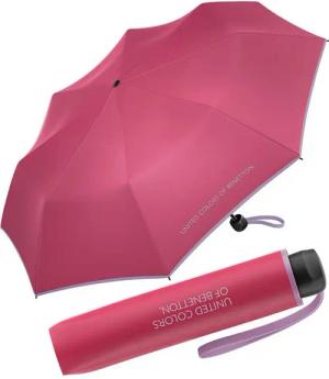 United Colors of Benetton Taschenregenschirm Super Mini HW 2024 - honeysuckle, leuchtende Modefarben mit kontrastreichem Saum