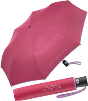 United Colors of Benetton Taschenregenschirm Mini Automatik HW 2024 - honeysuckle, leuchtende Modefarben mit kontrastreichem Saum