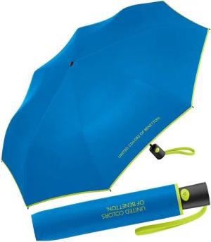 United Colors of Benetton Taschenregenschirm Mini Automatik HW 2024 - super sonic, leuchtende Modefarben mit kontrastreichem Saum