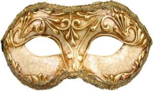 Maskworld Verkleidungsmaske Colombina stucco craquele oro