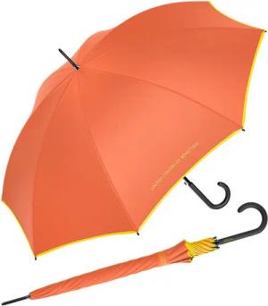 United Colors of Benetton Stockregenschirm Long AC mit Auf-Automatik HW 2024 - dragon fire, leuchtende Modefarben mit kontrastreichem Saum
